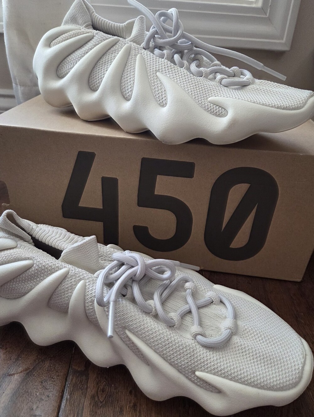 Authentic Yeezy 450 Pale Cream Knit Sneakers - Picture 2 of 9